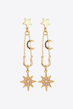 5-Pair Wholesale Inlaid Pearl Star and Moon Drop Earrings