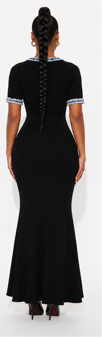 Lady Knit Short Sleeve Maxi Dress