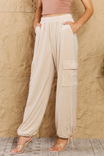 HYFVE Chic For Days High Waist Drawstring Cargo Pants in Ivory