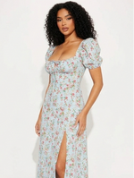 European Summer Floral Dress