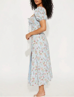 European Summer Floral Dress