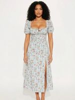 European Summer Floral Dress