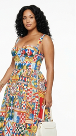 Roman Summer Midi Dress