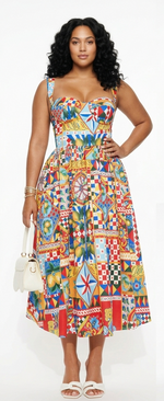 Roman Summer Midi Dress
