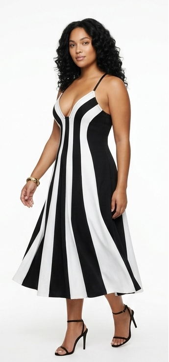 Midnight Muse Colorblock Bandage Maxi Dress