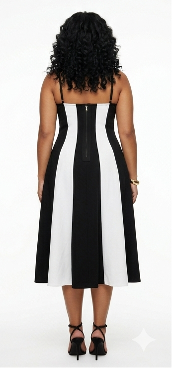 Midnight Muse Colorblock Bandage Maxi Dress