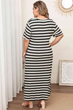 Plus Size V-Neck Side Slit Maxi Dress